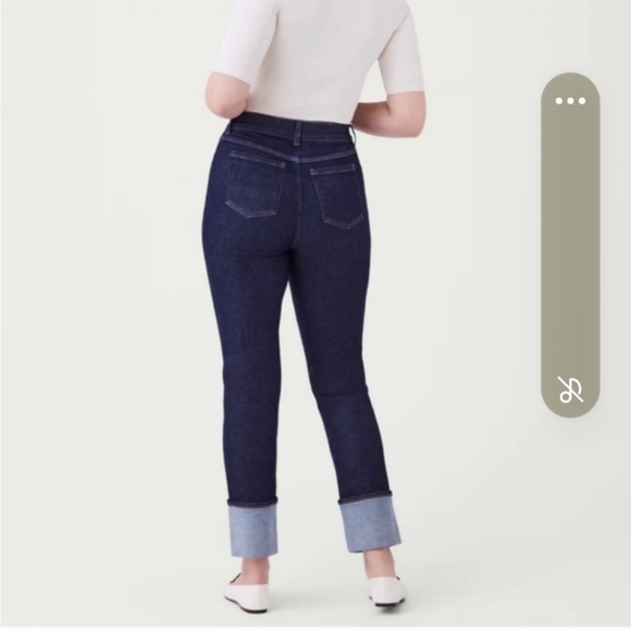 Spanx Denim Cuffed Leg Raw indigo high rise - Picture 2 of 16